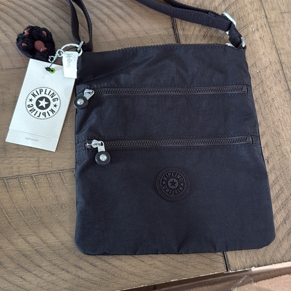 Kipling Black Messenger Bag with Dual Zippers - Picture 1 of 1